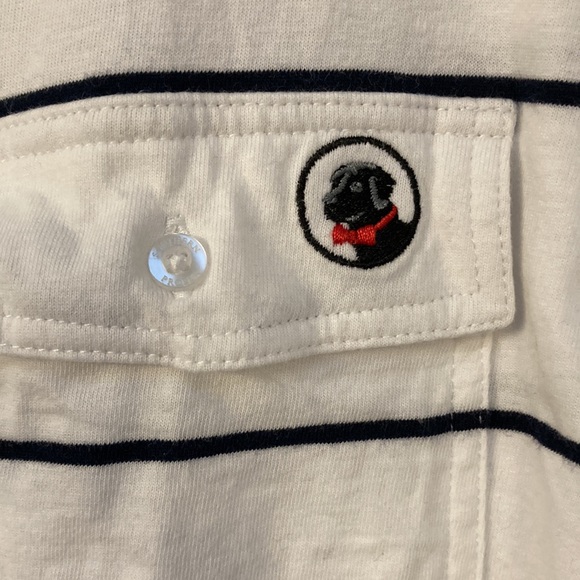 Southern Proper Polo. White with black stripe. Large. - Picture 2 of 3